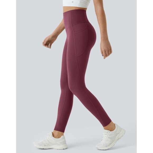 Halara So Cinched Tummy Control Shaping UltraSculpt Leggings Pockets Sz Large Fu - Picture 1 of 13